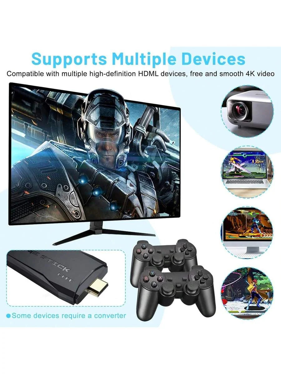 GameStick 2.4G Retro Consola + 2 Controles Inalámbricos